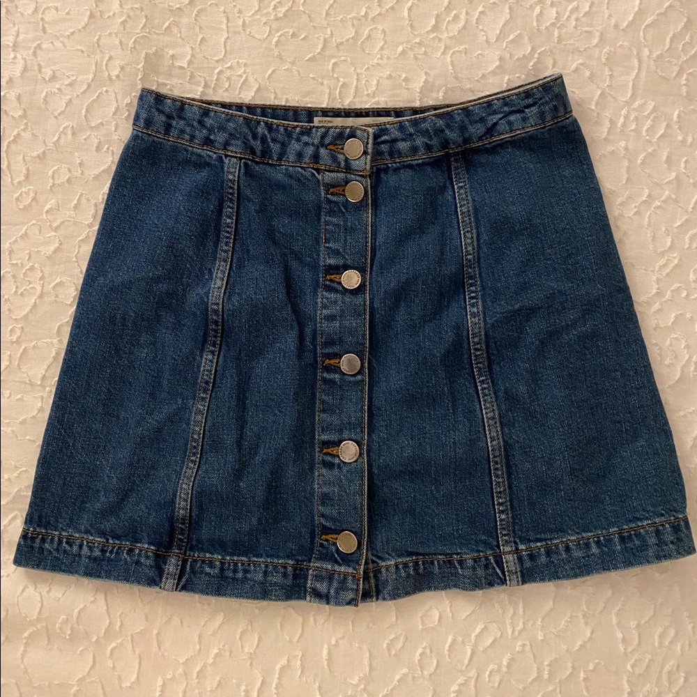 Topshop button up denim skirt